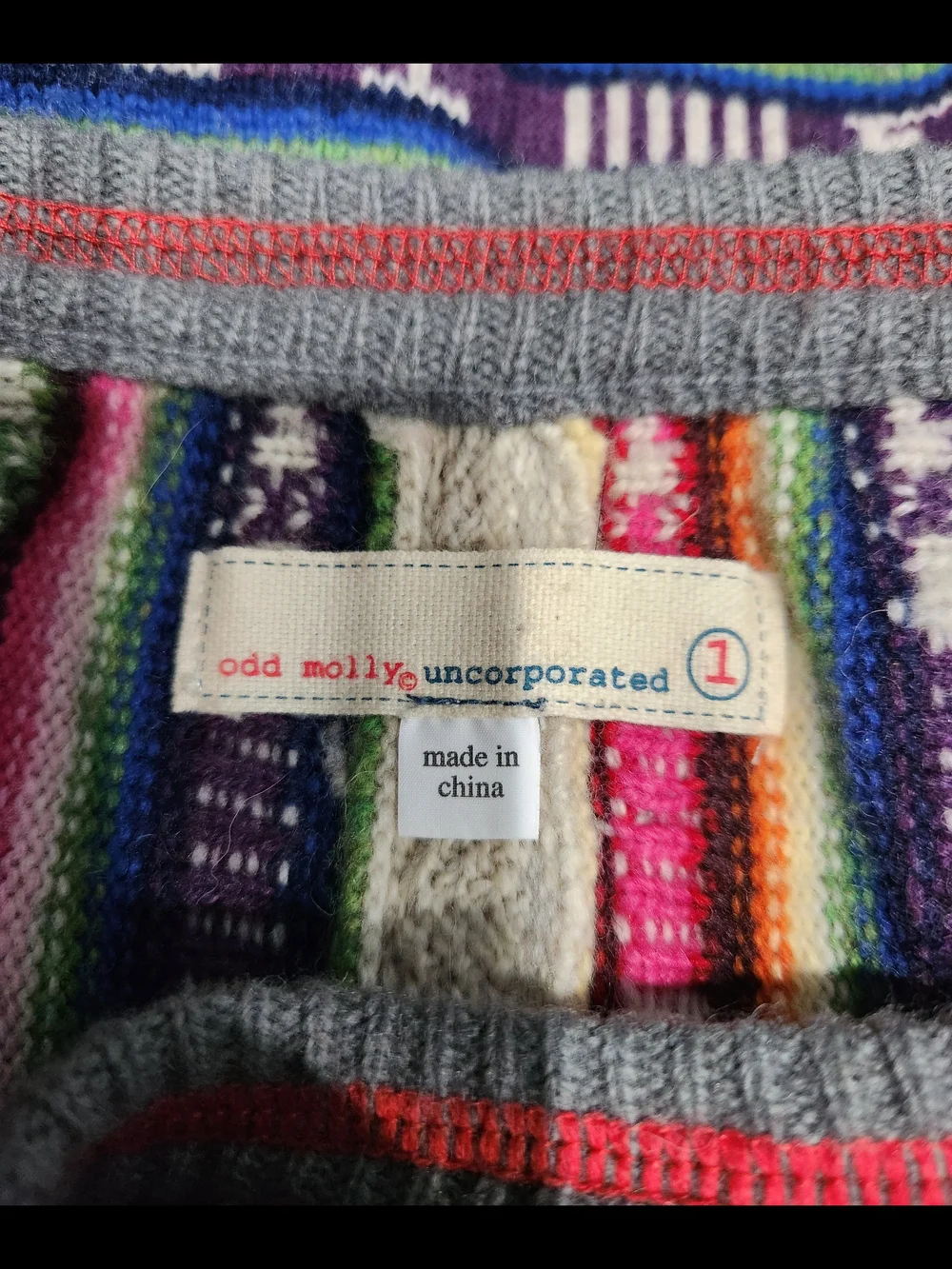 Odd Molly Multicolor Striped Knit Skirt — Navy, Pink, Green, Cream